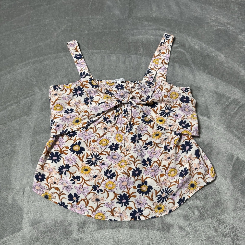 Madewell Womens Size 8 100% Silk Floral Tanktop Boho Lightweight